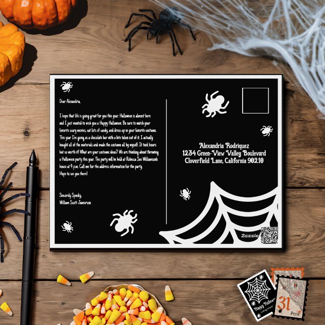 Postal Festiva Halloween de Spiderweb personalizado (Subido por el creador)