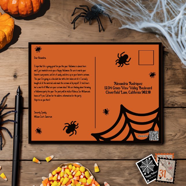 Postal Festiva Halloween de Spiderweb personalizado (Subido por el creador)