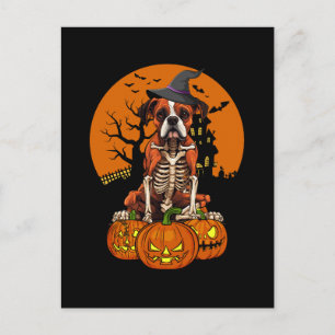 Postal Festiva Halloween del Boxer Alemán