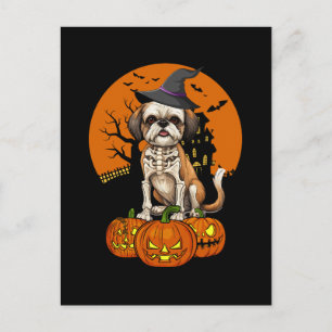 Postal Festiva Halloween del perro shih Tzu