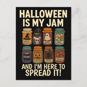 Postal Festiva Halloween es mi mermelada - Funny Spooky Jar Desig