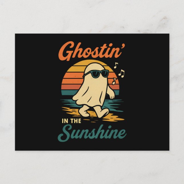 Postal Festiva Halloween fantasma Ghostin (Anverso)