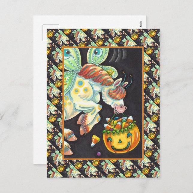 POSTAL FESTIVA HALLOWEEN FLYING HORSE CANDY CORN (Anverso / Reverso)