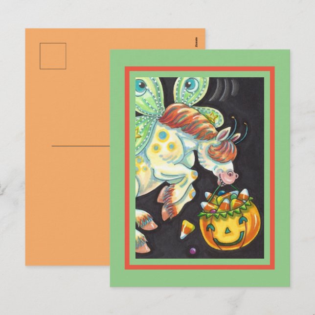 POSTAL FESTIVA HALLOWEEN FLYING HORSE CANDY CORN (Anverso / Reverso)
