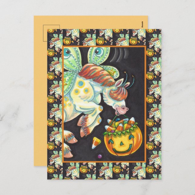 POSTAL FESTIVA HALLOWEEN FLYING HORSE CANDY CORN (Anverso / Reverso)