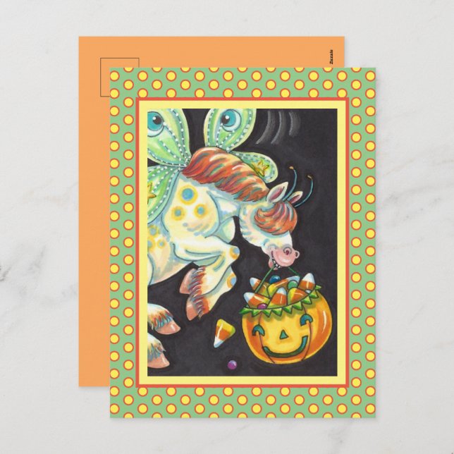 POSTAL FESTIVA HALLOWEEN FLYING HORSE CANDY CORN (Anverso / Reverso)