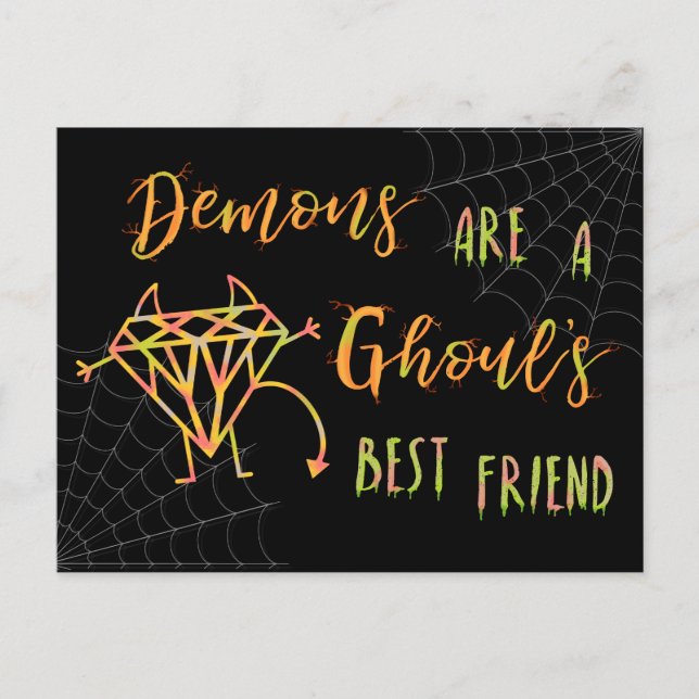 Postal Festiva Halloween Funny Demons are a Ghouls Best Friend (Anverso)