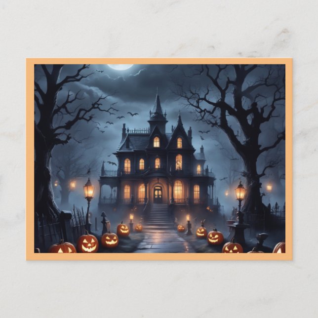 Postal Festiva Halloween Haunted House (Anverso)