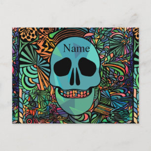 Postal Festiva Halloween Hippie Skull Thunder_Cove