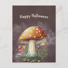 Postal Festiva Halloween Naranja Mushroom