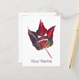 Postal Festiva Halloween otoño Foliage Leaf Fall Acción de Gracia