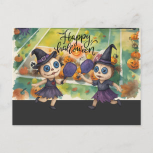 Postal Festiva Halloween para el Fiesta del jugador de pelota
