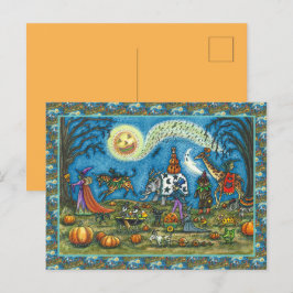 Postal Festiva HALLOWEEN PARADE Witch Giraffe Bear Zebra Skellis