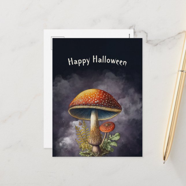 Postal Festiva Halloween Red Mushroom (Anverso/Reverso In Situ)