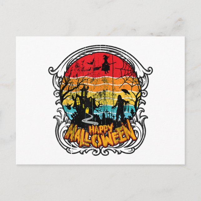 Postal Festiva Halloween retro vintage (Anverso)