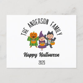 Postal Festiva Halloween Trick o Trato Nombre Personalizado