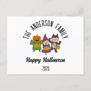 Postal Festiva Halloween Trick o Trato Nombre Personalizado