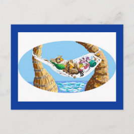 Postal Festiva hamaca de vacaciones