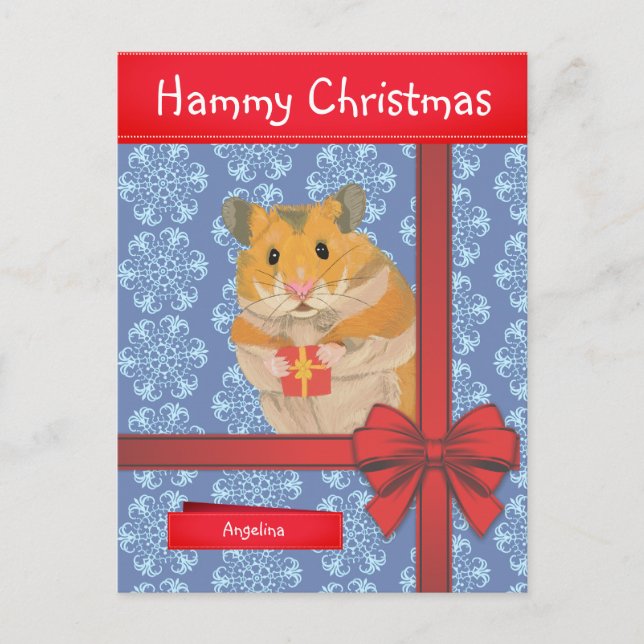 Postal Festiva Hammy Navidades Navidades Hamster (Anverso)