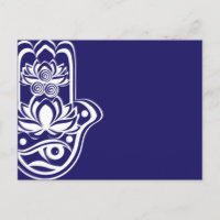 Hamsa azul y blanca