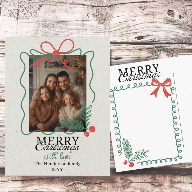 Postal Festiva Hand-drawn doodle frame Merry Christmas  (Subido por el creador)