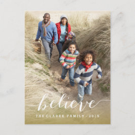 Postal Festiva Handwriting Believe | 2015 Holiday Photo Postcard