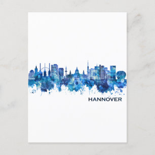 Postal Festiva Hanover Germany Skyline Blue