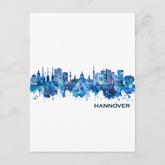 Postal Festiva Hanover Germany Skyline Blue (Anverso)