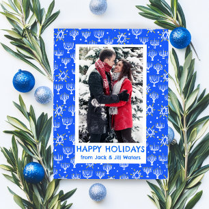 Postal Festiva Hanukkah arrasa con PERSONALIZADO de Menorahs FOTO