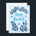Postal Festiva Hanukkah Botanical Watercolor<br><div class="desc">¡Dulce dibujo para desear a alguien feliz hanukkah! Haga clic en "editar usando la herramienta de diseño" para agregar su propio texto. También disponible como tarjeta de felicitación o descarga digital para enviar instantáneamente por correo electrónico o mensaje de texto. Revisa mi tienda para más o hazme saber si quieres...</div>