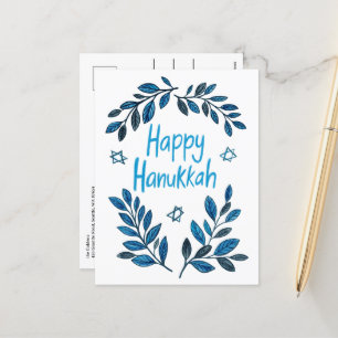 Postal Festiva Hanukkah Botanical Watercolor
