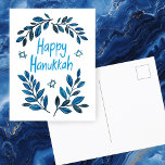 Postal Festiva Hanukkah Botanical Watercolor<br><div class="desc">¡Dulce dibujo para desear a alguien feliz hanukkah! Haga clic en "editar usando la herramienta de diseño" para agregar su propio texto. También disponible como tarjeta de felicitación o descarga digital para enviar instantáneamente por correo electrónico o mensaje de texto. Revisa mi tienda para más o hazme saber si quieres...</div>