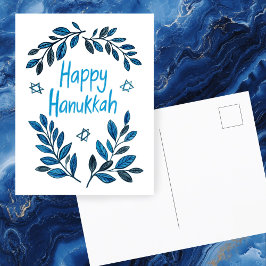 Postal Festiva Hanukkah Botanical Watercolor