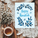 Postal Festiva Hanukkah Botanical Watercolor<br><div class="desc">¡Dulce dibujo para desear a alguien feliz hanukkah! Haga clic en "editar usando la herramienta de diseño" para agregar su propio texto. También disponible como tarjeta de felicitación o descarga digital para enviar instantáneamente por correo electrónico o mensaje de texto. Revisa mi tienda para más o hazme saber si quieres...</div>