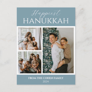 Postal Festiva Hanukkah Elegant 3 Fotografía simple y moderna