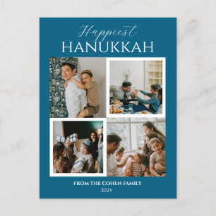 Postal Festiva Hanukkah Elegant 4 Fotografía simple y moderna