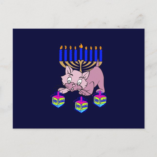 Postal Festiva Hanukkah Kitty (Anverso)