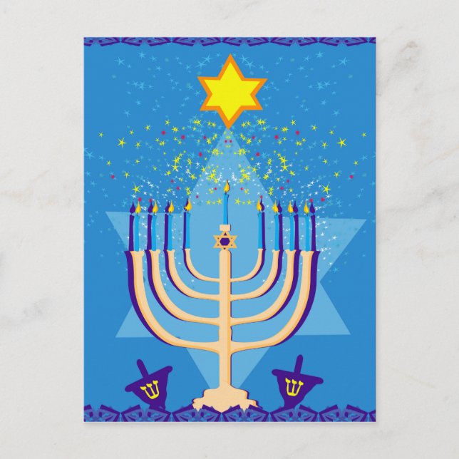 Postal Festiva hanukkah menorah (Anverso)