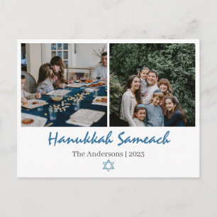 Postal Festiva hanukkah sameach Foto familiar de Hanukkah