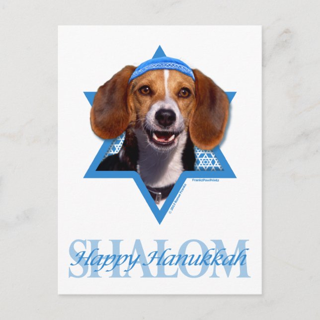 Postal Festiva Hanukkah Star of David - Beagle (Anverso)