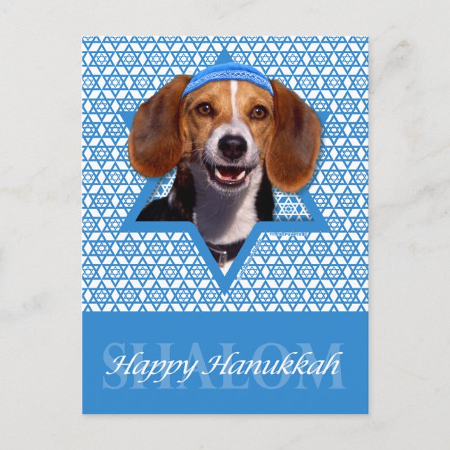 Postal Festiva Hanukkah Star of David - Beagle (Anverso)