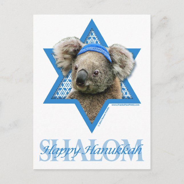 Postal Festiva Hanukkah Star of David - Koala Bear (Anverso)