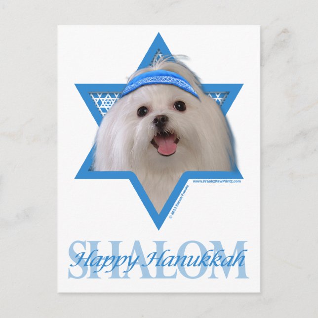 Postal Festiva Hanukkah Star of David - Maltés (Anverso)