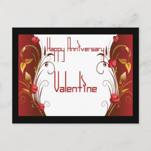 Postal Festiva Happy Anniversary Valentine Postcard