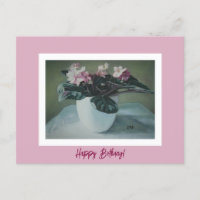 Happy Birday fine art vintage color rosa Flores Ca