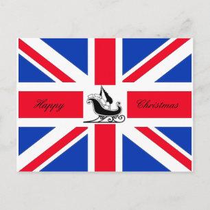 Postal Festiva Happy Christmas Union Jack Postcard