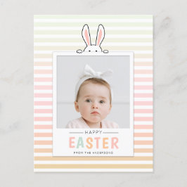 Postal Festiva Happy Easter Bunny Ears Picture Holiday Postcard