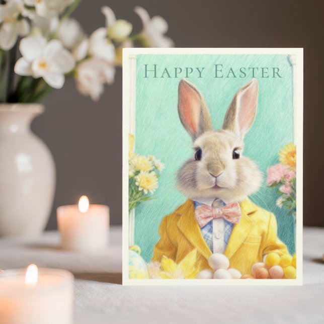 Postal Festiva HAPPY EASTER BUNNY Holiday Postcard (Subido por el creador)