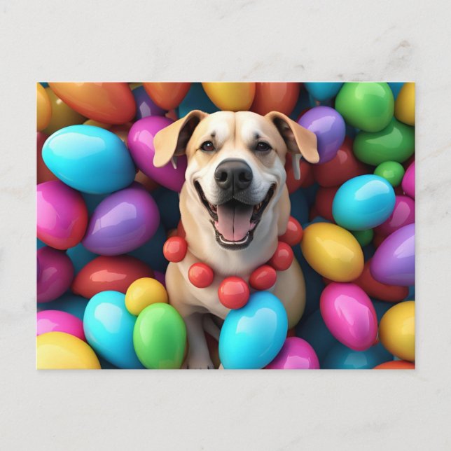 Postal Festiva Happy Easter dog (Anverso)