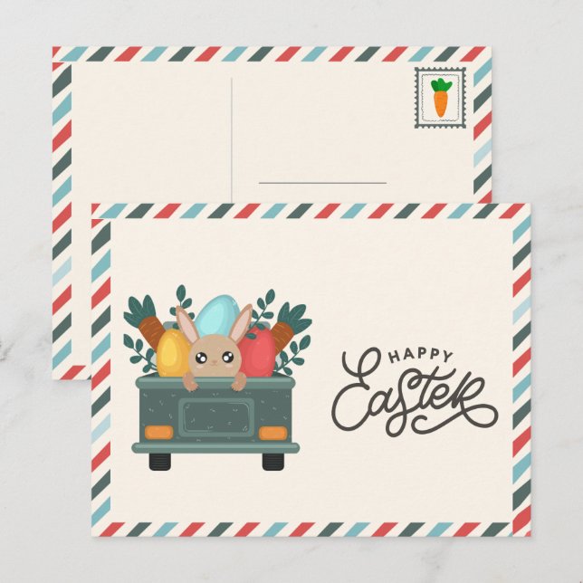 Postal Festiva Happy Easter Farmers Market Postcard (Anverso / Reverso)